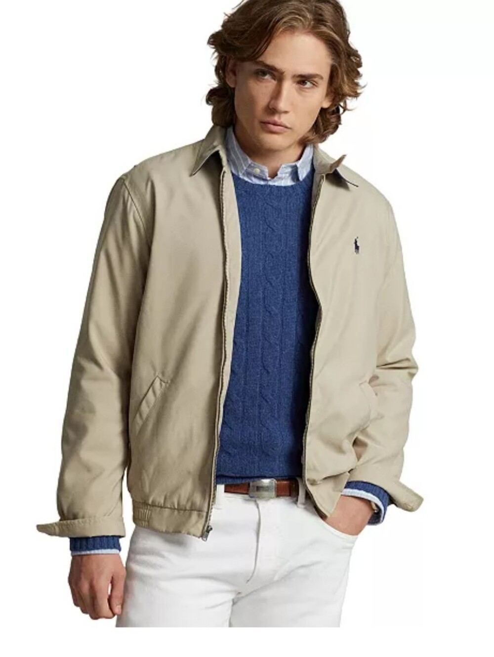 Vintage 90s Polo Golf Ralph Lauren Bi Swing Jacket Mens XL Tan Bomber
